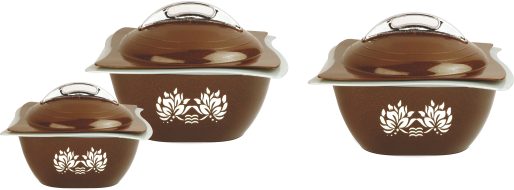 Brown Elegance Insulated Plastic Casserole Set