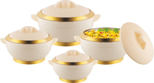 Royal Cream Gold Insulated Casserole Set
