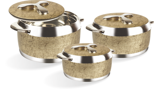 Golden Marble Insulated Plastic Casserole Set