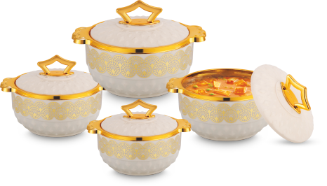 White Gold Insulated Casserole Set
