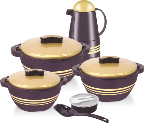 Royal Plum Feast Insulated Casserole & Flask Set